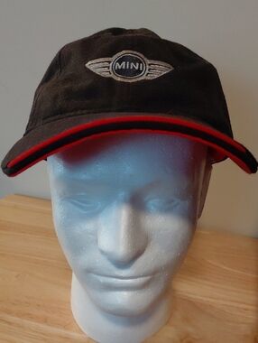 Black Baseball Cap with Red Trim